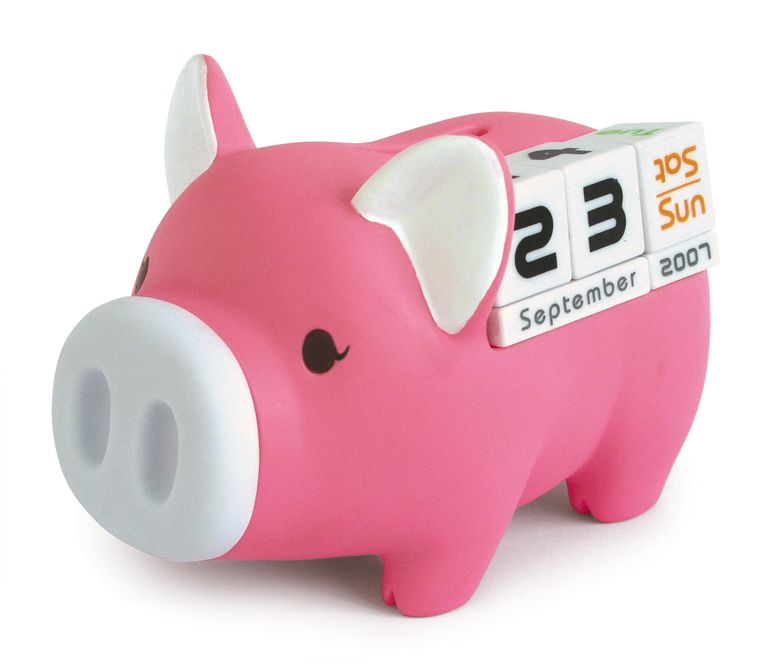 《luft》Piggy 造型存錢桌曆座(小粉紅豬)-