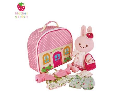 兒童生活用品-小白兔娃娃變裝提盒，透過角色扮演培養社交能力