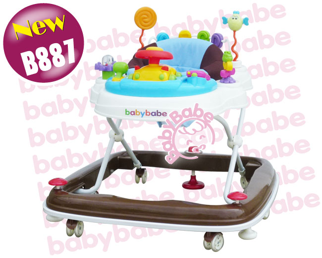 BabyBabe 360°旋轉靜音嬰幼兒學步車–藍色-