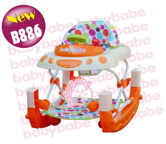 BabyBabe 多功能汽車嬰幼兒學步車–橘色-