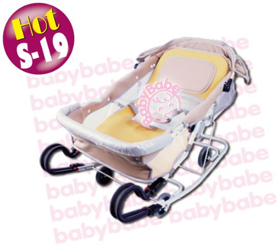 BabyBabe 雙管加寬分段彈搖椅–卡其色-