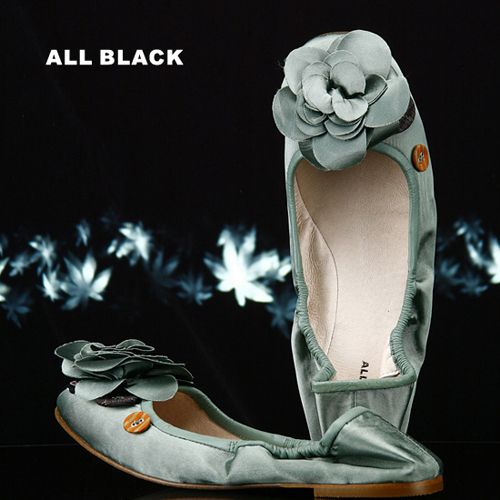 ALL BLACK -玫瑰花結芭蕾舞鞋-