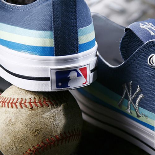 MLB大聯盟洋基~充滿年輕有活力線條帆布鞋男女尺寸-