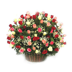 婚禮盆花─燦爛玫瑰花盆花-