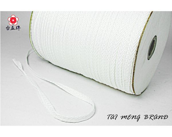 台孟牌 人字帶 6mm 二分 白色 大包裝 (束口帶、手提繩、包邊布條、提帶提把、扁織帶、包裝帶、手工藝、特多龍、拉繩)-