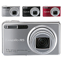 RICOH Caplio R5 700萬畫素7倍光學變焦1cm近拍廣角數位相機SD 1G日制副電讀卡機清潔組保護貼2入恒隆行公司貨