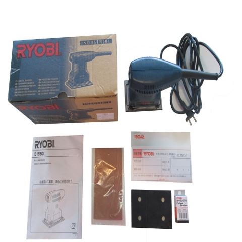 RYOBI S-550-砂紙機磨砂機刨光機+黏扣式佶川鑽石手磨片-加厚1倍