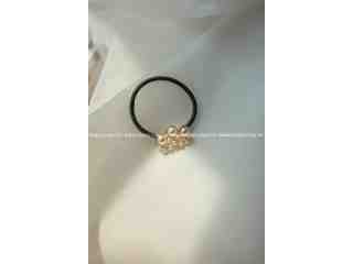 雙排大小珍珠髮圈