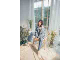 復刻2.0 指標的長腿女孩兒 顯瘦刷色排釦式喇叭藍落地牛仔褲