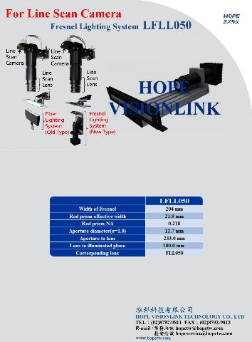 Fresnel Lighting System FLL Series Line Scan Lens (FLL050) LFLL050-