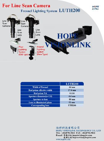 Fresnel Lighting System UTH Series Line Scan Lens (UTH200) LUTH200