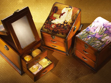 復古彩繪木盒