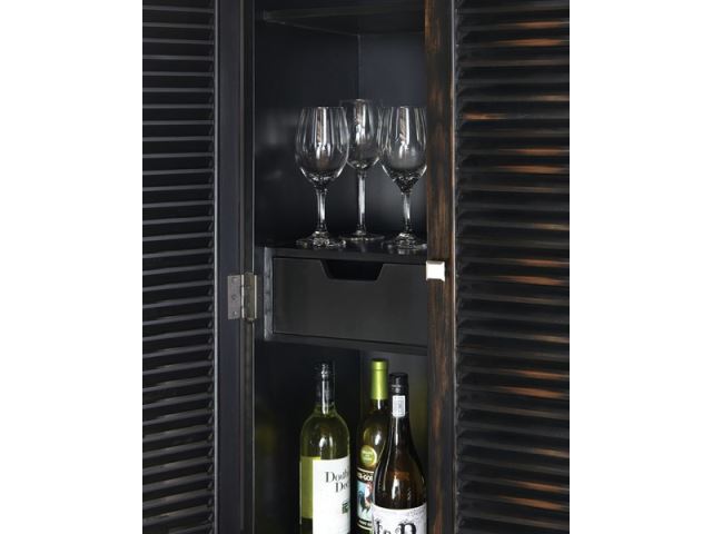 Scott Living Transitional Rustic Brown Wine Cabinet-