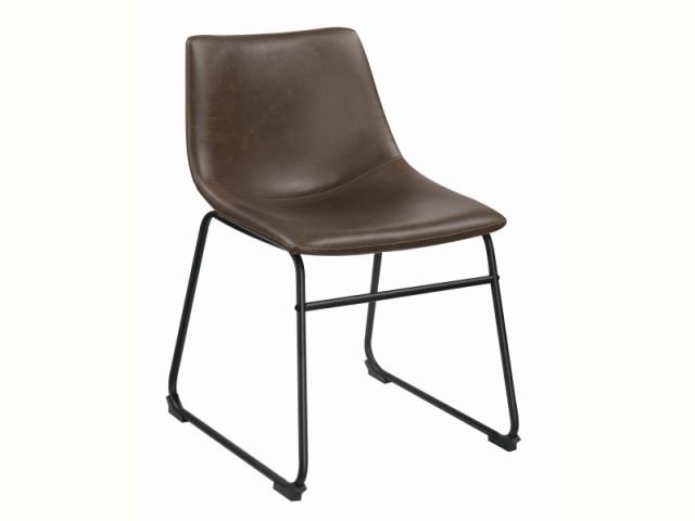 Industrial Brown Faux Leather Dining Stool-