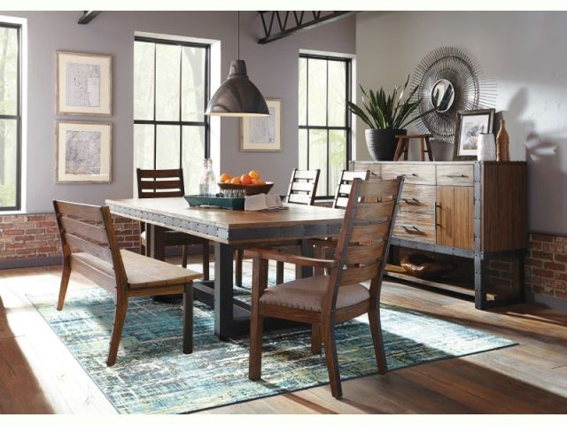 Scott Living Atwater Industrial Vintage Bourbon Dining Table-