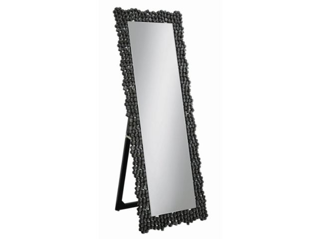 Silver And Smoke Grey Standing Cheval Mirror