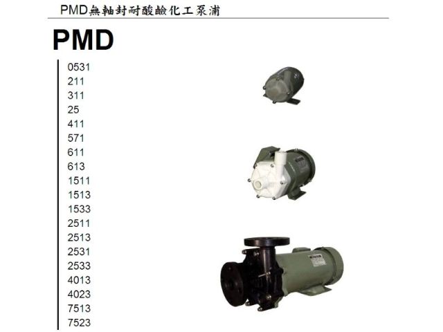 PMD無軸封耐酸鹼化工泵浦-