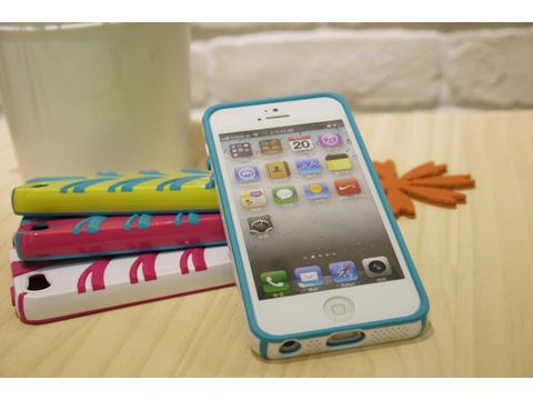iPhone5 外硬內軟雙層防震保護殼–湛藍白-