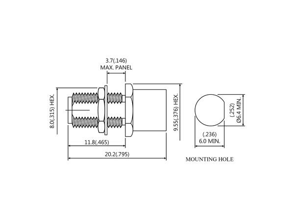 Straight Slide-On SMA Plug-Bulkhead SMA Jack Adapter-