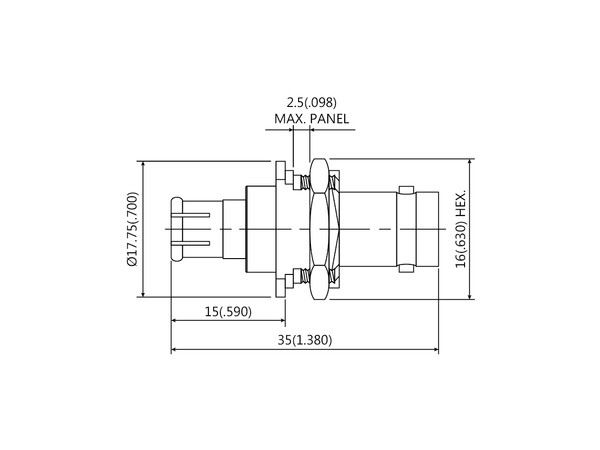 Straight Slide-On BNC Plug-Bulkhead BNC Jack Adapter-