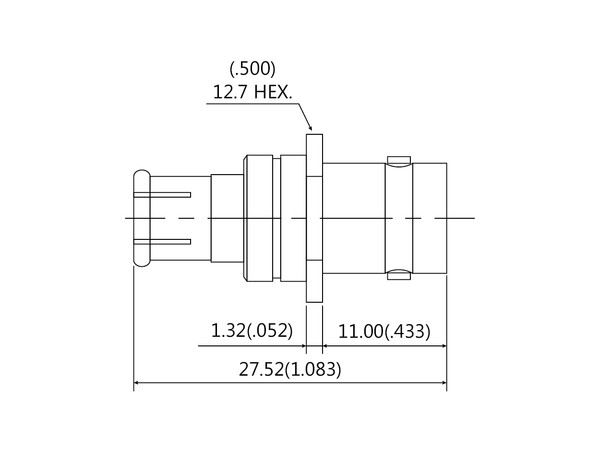 Straight Slide-On BNC Plug-BNC Jack Adapter-