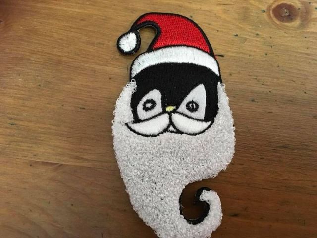 電繡毛巾繡聖誕企鵝-