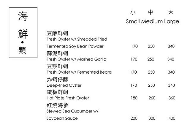 【公館餐廳推薦】海鮮類menu-
