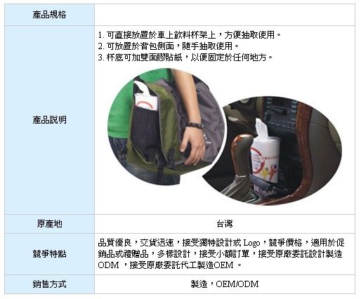 專利杯式廣告面紙-台灣優紙企業有限公司