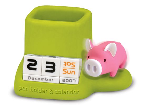 《luft》Piggy 造型筆筒桌曆座(小粉紅豬)