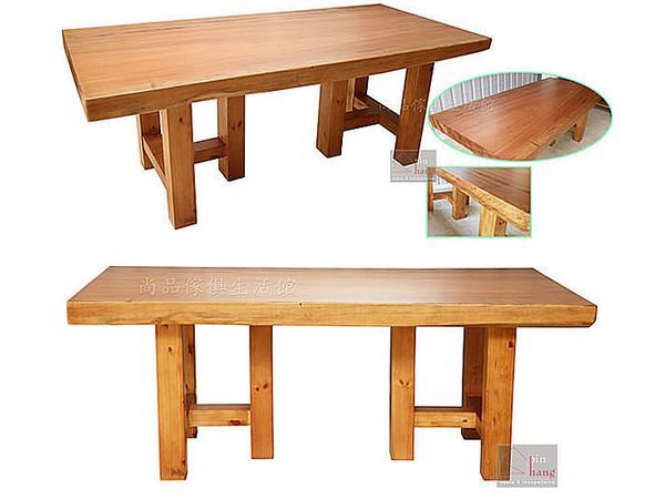 楠泰爾 馬來西亞檜木全實木全手工7尺大桌