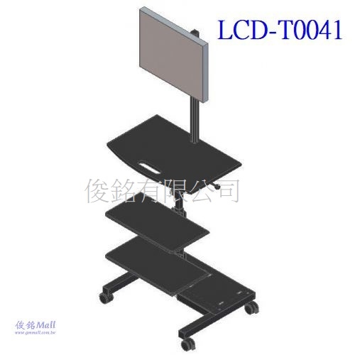 LCD-T0041 移動式多功能電腦鍵盤螢幕主機桌架,底座鐵製品最大承重20公斤,可應用於自動化設備移動式控制桌,機房電腦推車,病房查房,台灣製品(歡迎來電洽詢優惠)-