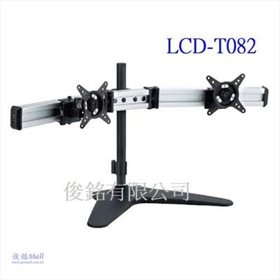 LCD-T082 適用至27吋滑軌型桌上型液晶雙螢幕架,可調節傾斜以及微調角度,螢幕360度旋轉,(歡迎來電洽詢優惠)