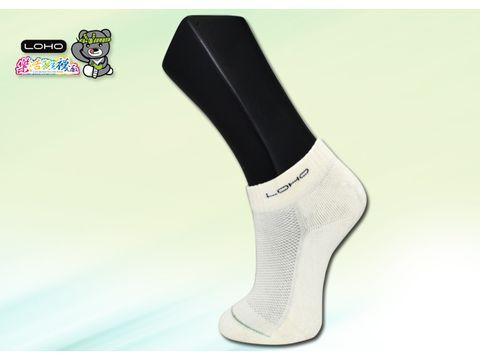 抗菌船型運動氣墊襪(白、小版)-