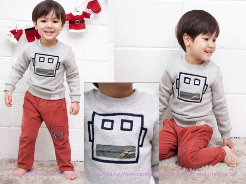 (韓國童裝)超炫機器人棉質上衣(共2色)-