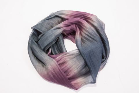 沉吟 - 天染絲毛三色漸層圍巾 Pondering: Three Color Scarf-