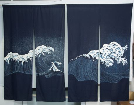 汪洋系列 - 藍蠟染門簾 The Wave – Indigo Fabric Dividers-