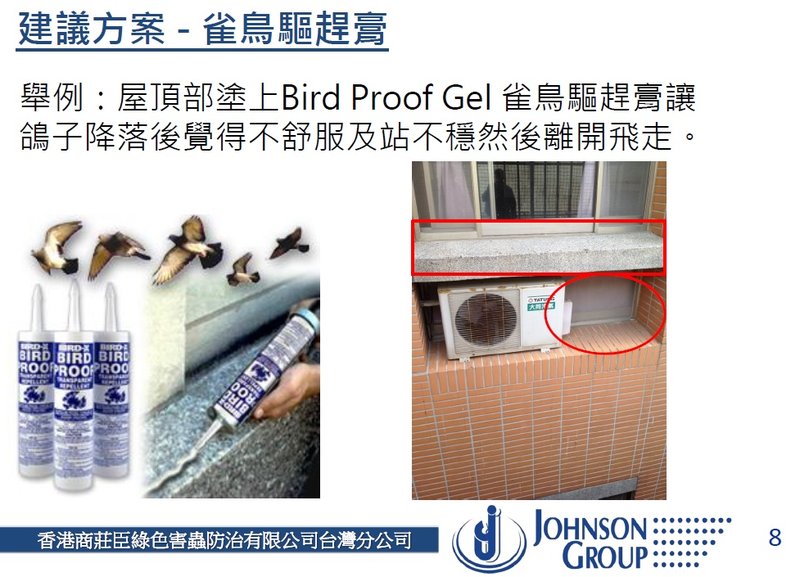 「香港商莊臣」美國Bird–X原裝 驅鳥膏 驅鴿膏 無毒 抵受風雨有效長達一年防禽流感 H7N9-