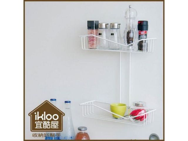 【ikloo】TACO無痕吸盤系列–多功能雙層置物籃-