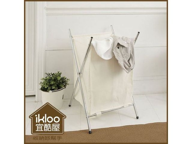 【ikloo】附蓋分類髒衣收納籃/洗衣籃 (三格)-