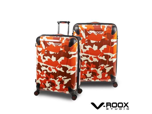 紅磚迷彩 原創設計可擴充雙層防爆拉鏈行李箱