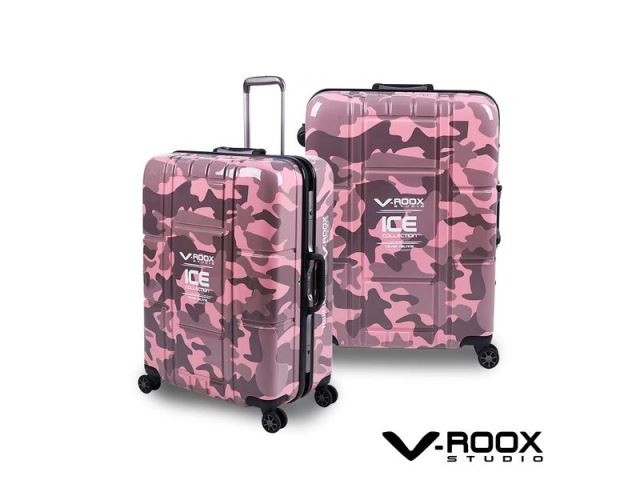 迷彩粉紅 時尚迷彩行李箱 硬殼鋁框旅行箱
