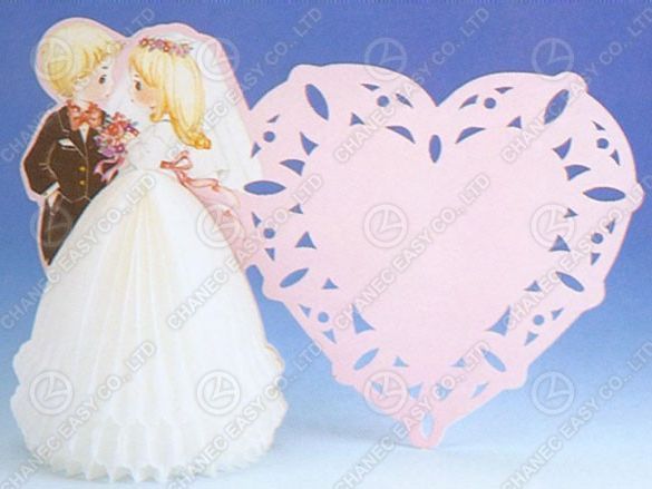 Heart–Shaped Wedding C/P Honeycomb Decoration-