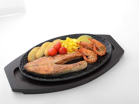 鮭魚軟殼蝦燒烤拼盤-