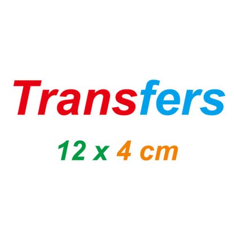 T shirt Transfers of size 12 x 4cm-