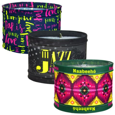 Wide Sports Head Bands by sublimation of CMYK + Fluorescent Yellow and Magenta-