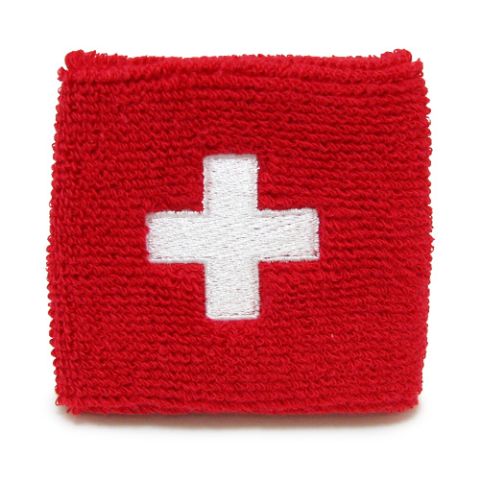 Switzerland Country Flag Cotton Sweatband / Wristband-