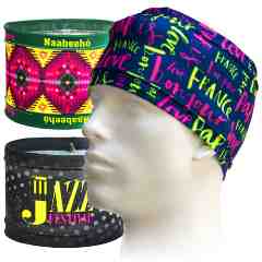Wide Sports Head Bands by sublimation of CMYK + Fluorescent Yellow and Magenta