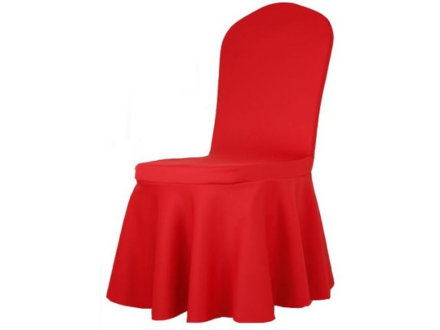 加厚款-太陽裙彈性椅套(大紅)-