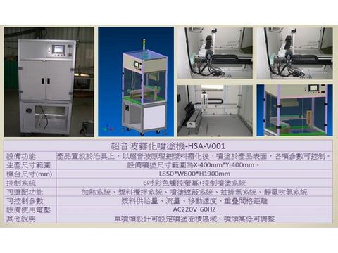 HSA–V001超音波霧化塗佈機-