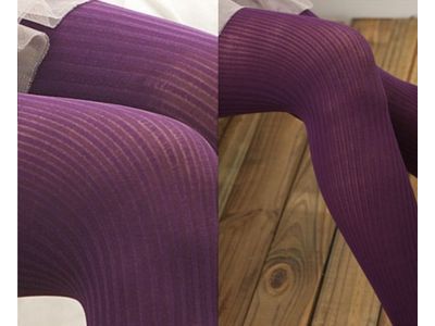 羅紋褲襪–暗紫色-